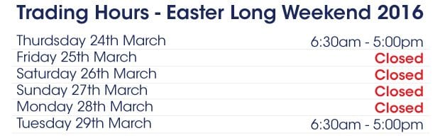 castle hill easter trading hours